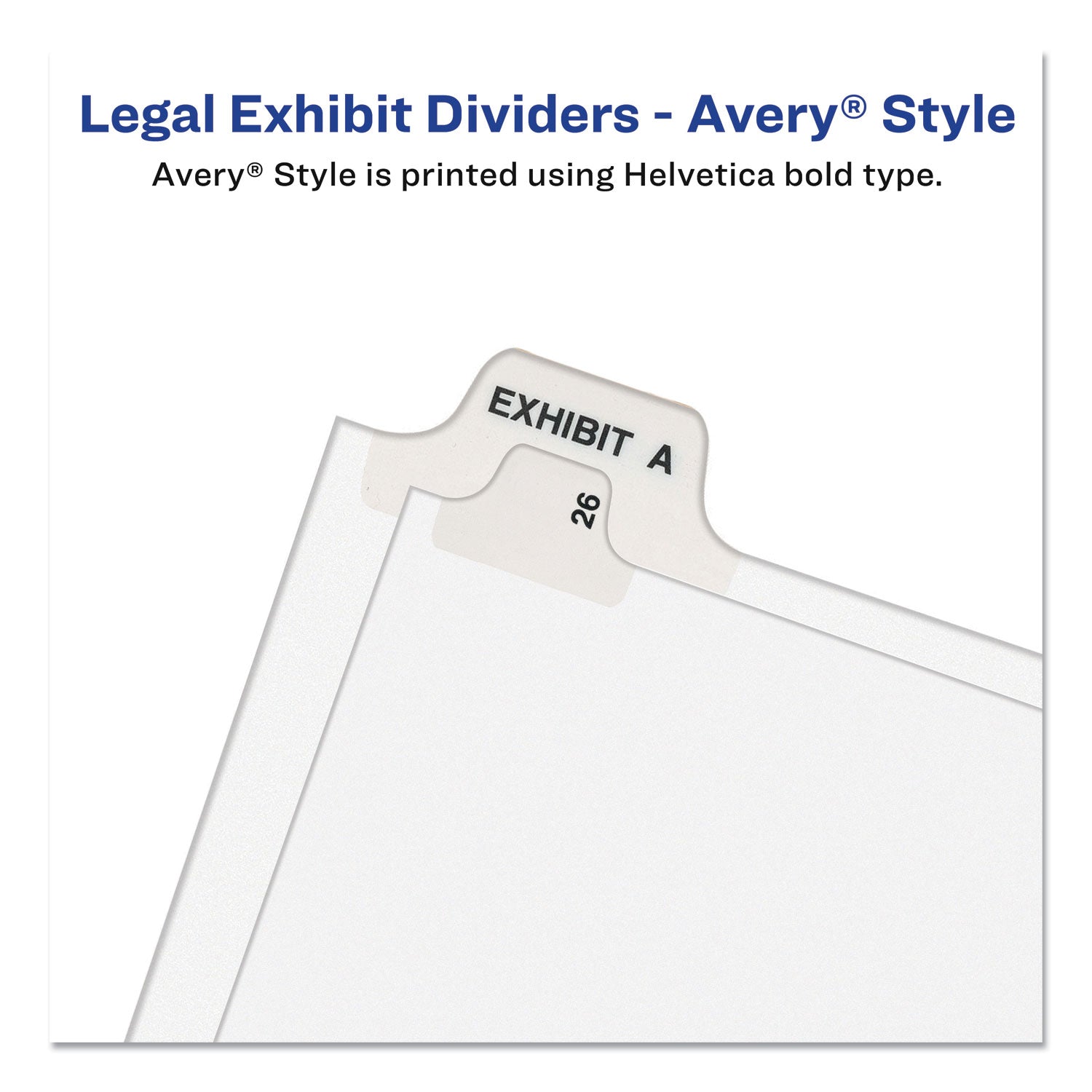 Avery-Style Preprinted Legal Bottom Tab Divider, 26-Tab, Exhibit J, 11 x 8.5, White, 25/PK - 