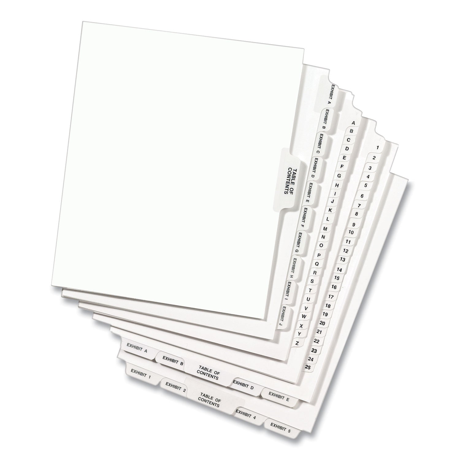 Avery-Style Preprinted Legal Side Tab Divider, 26-Tab, Exhibit C, 11 x 8.5, White, 25/Pack, (1373) - 