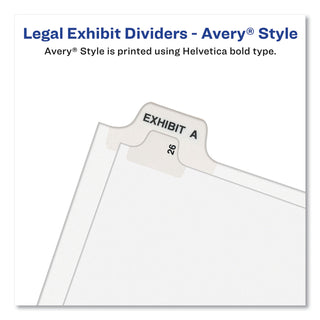 Avery-Style Preprinted Legal Bottom Tab Divider, 26-Tab, Exhibit G, 11 x 8.5, White, 25/PK - 