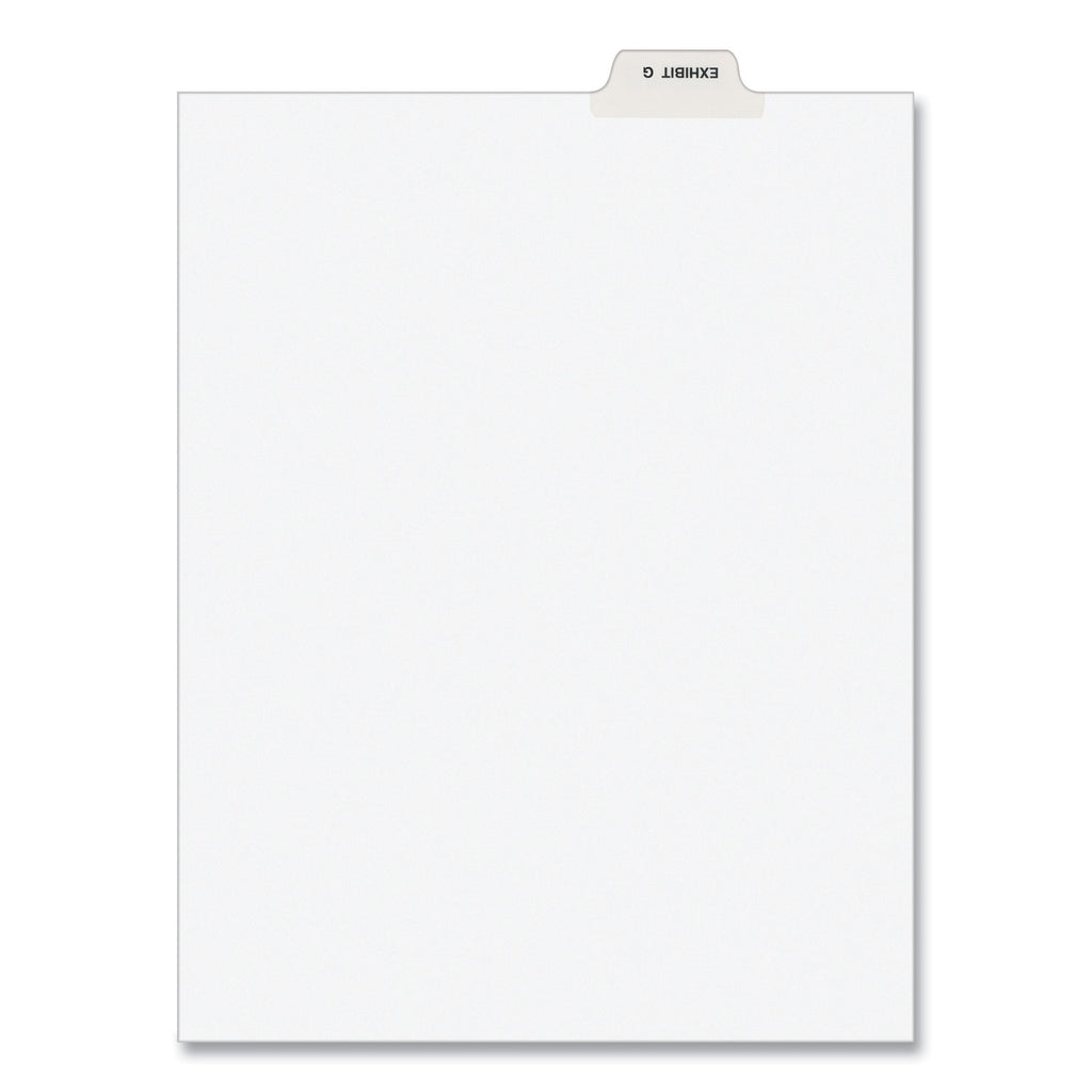 Avery-Style Preprinted Legal Bottom Tab Divider, 26-Tab, Exhibit G, 11 x 8.5, White, 25/PK - 