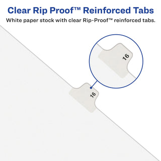 Avery-Style Preprinted Legal Side Tab Divider, 26-Tab, Exhibit A, 11 x 8.5, White, 25/Pack, (1371) - 