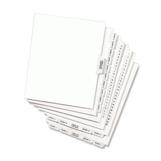 Avery-Style Preprinted Legal Bottom Tab Divider, 26-Tab, Exhibit J, 11 x 8.5, White, 25/PK - 