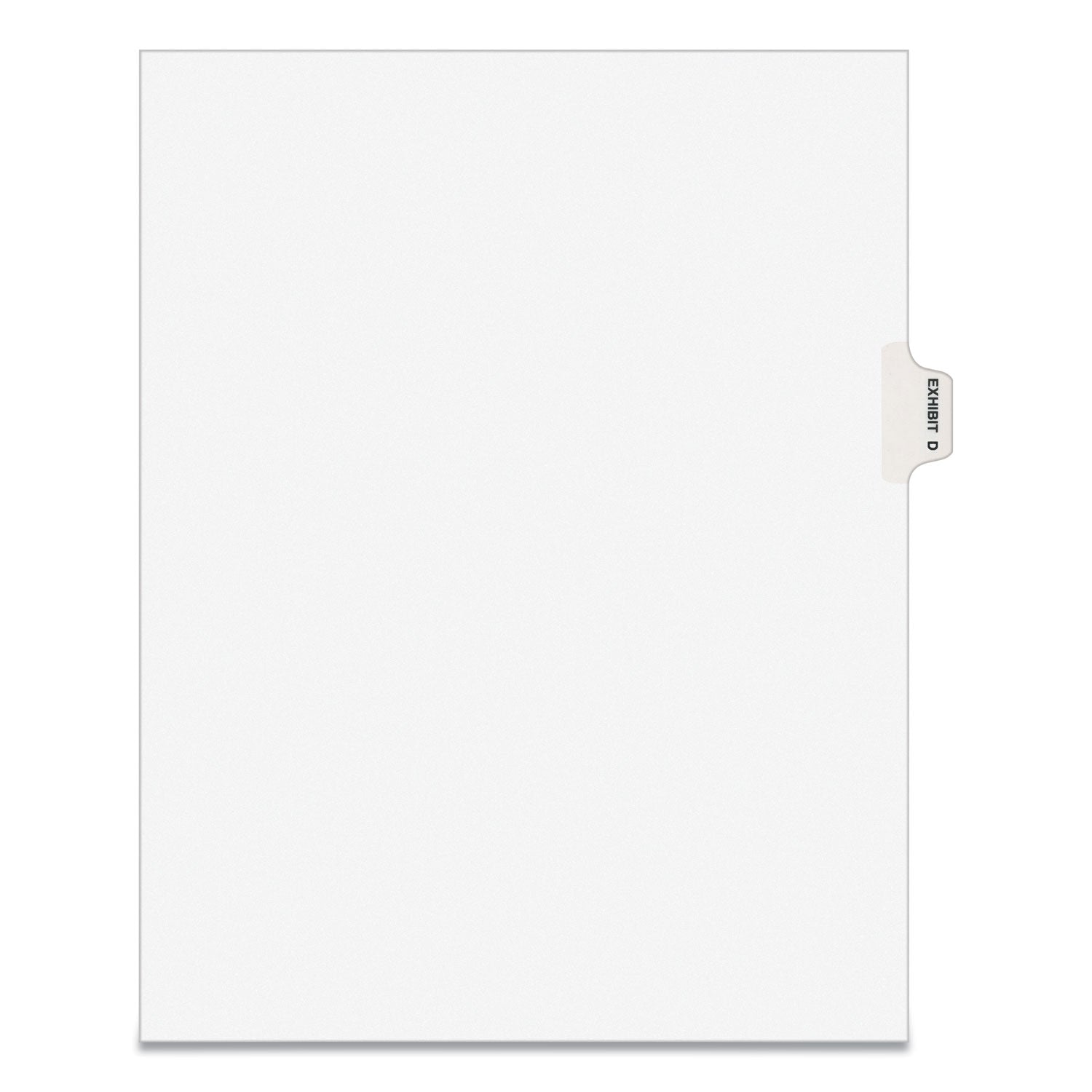 Avery-Style Preprinted Legal Side Tab Divider, 26-Tab, Exhibit D, 11 x 8.5, White, 25/Pack, (1374) - 