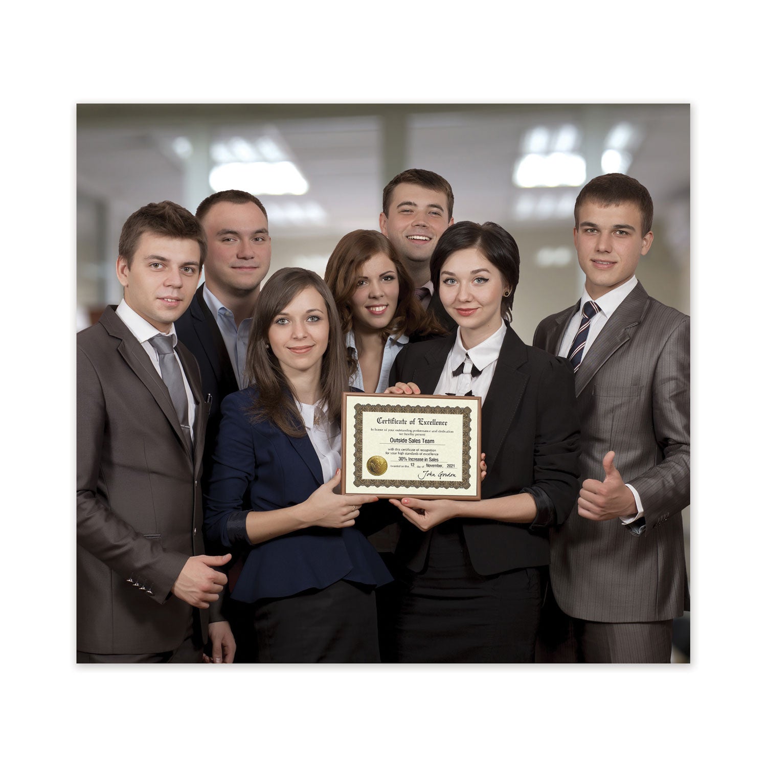 Ready-to-Use Certificates, Excellence, 11 x 8.5, Ivory/Brown/Gold Colors with Brown Border, 6/Pack