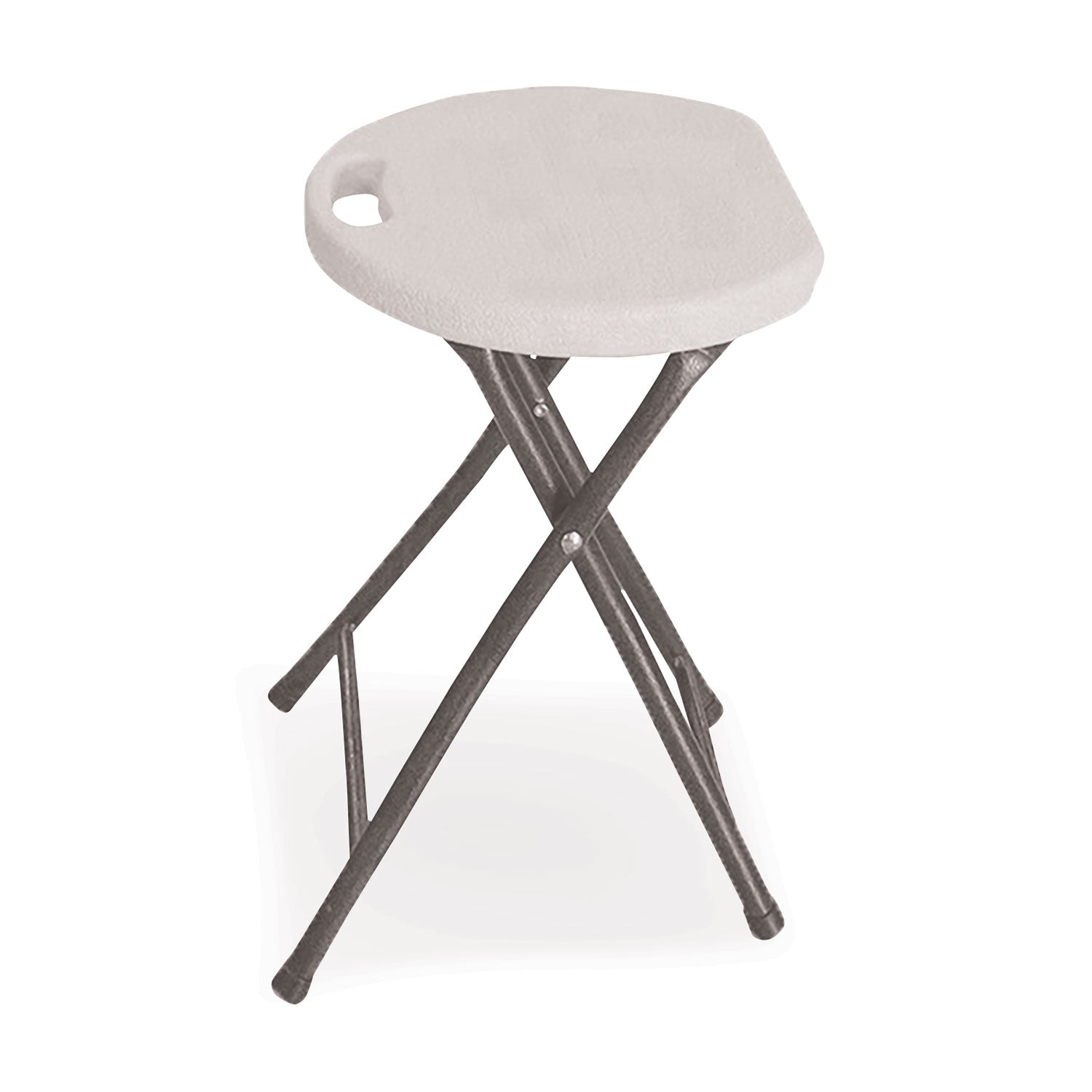 rough-n-ready-folding-stool-backless-supports-up-to-300-lb-26-seat-height-white-seat-charcoal-base-4-carton_ice64573 - 1