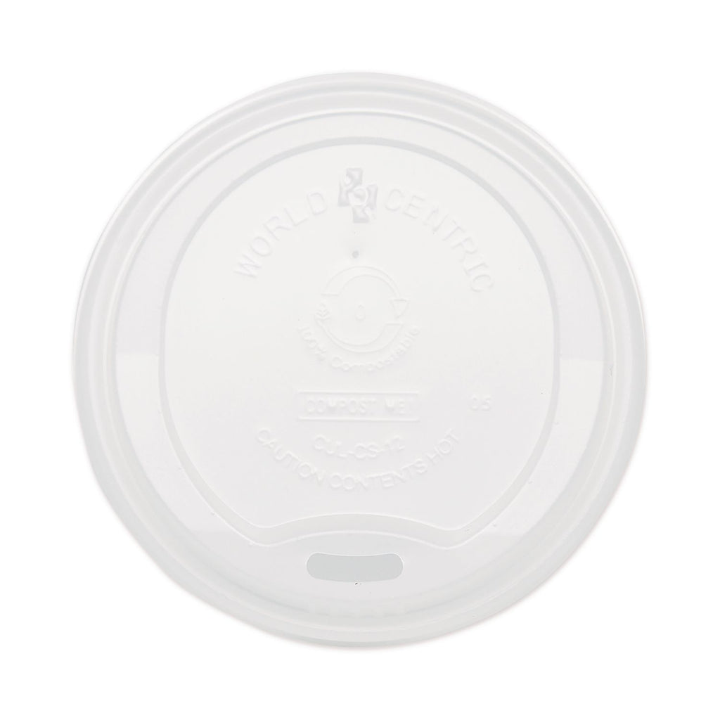 PLA Lids for Hot Cups, Fits 10 oz to 20 oz Cups, White, 1,000/Carton