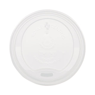 PLA Lids for Hot Cups, Fits 10 oz to 20 oz Cups, White, 1,000/Carton