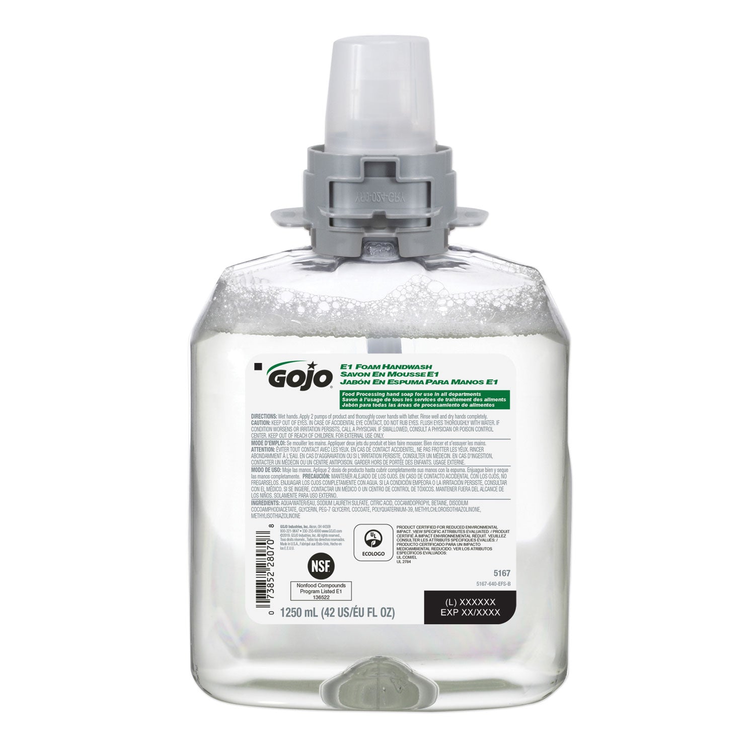 e1-foam-handwash-fragrance-free-1250-ml-4-carton_goj516704ct - 1