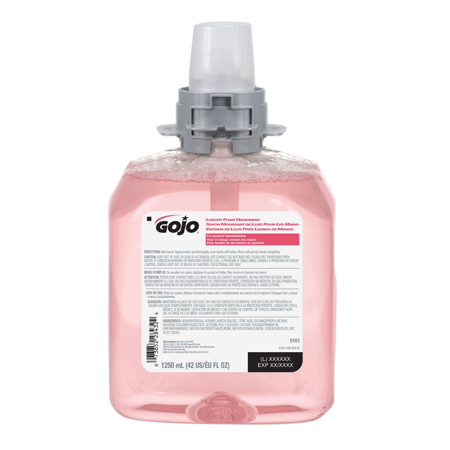 luxury-foam-handwash-refill-for-fmx-12-dispenser-refreshing-cranberry-1250-ml-4-carton_goj516104ct - 1