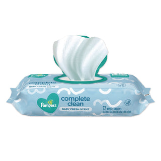 Complete Clean Baby Wipes, 1-Ply, Baby Fresh, 7 x 6.8, White, 72 Wipes/Pack, 8 Packs/Carton
