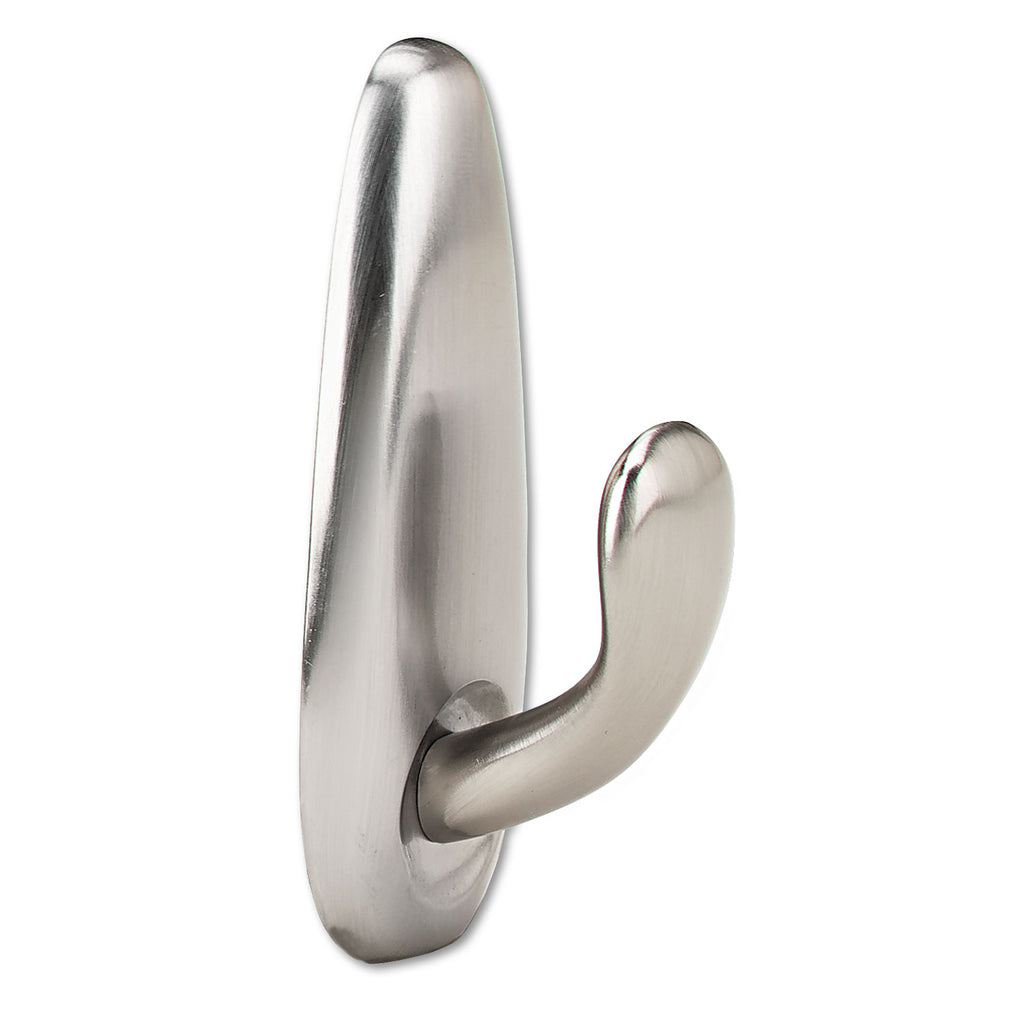 adhesive-mount-metal-hook-medium-brushed-nickel-finish-3-lb-capacity-1-hook-and-2-strips_mmmfc12bnes - 2