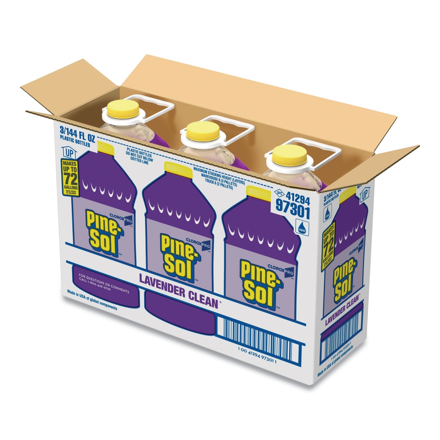 All Purpose Cleaner, Lavender Clean, 144 oz Bottle, 3/Carton - 