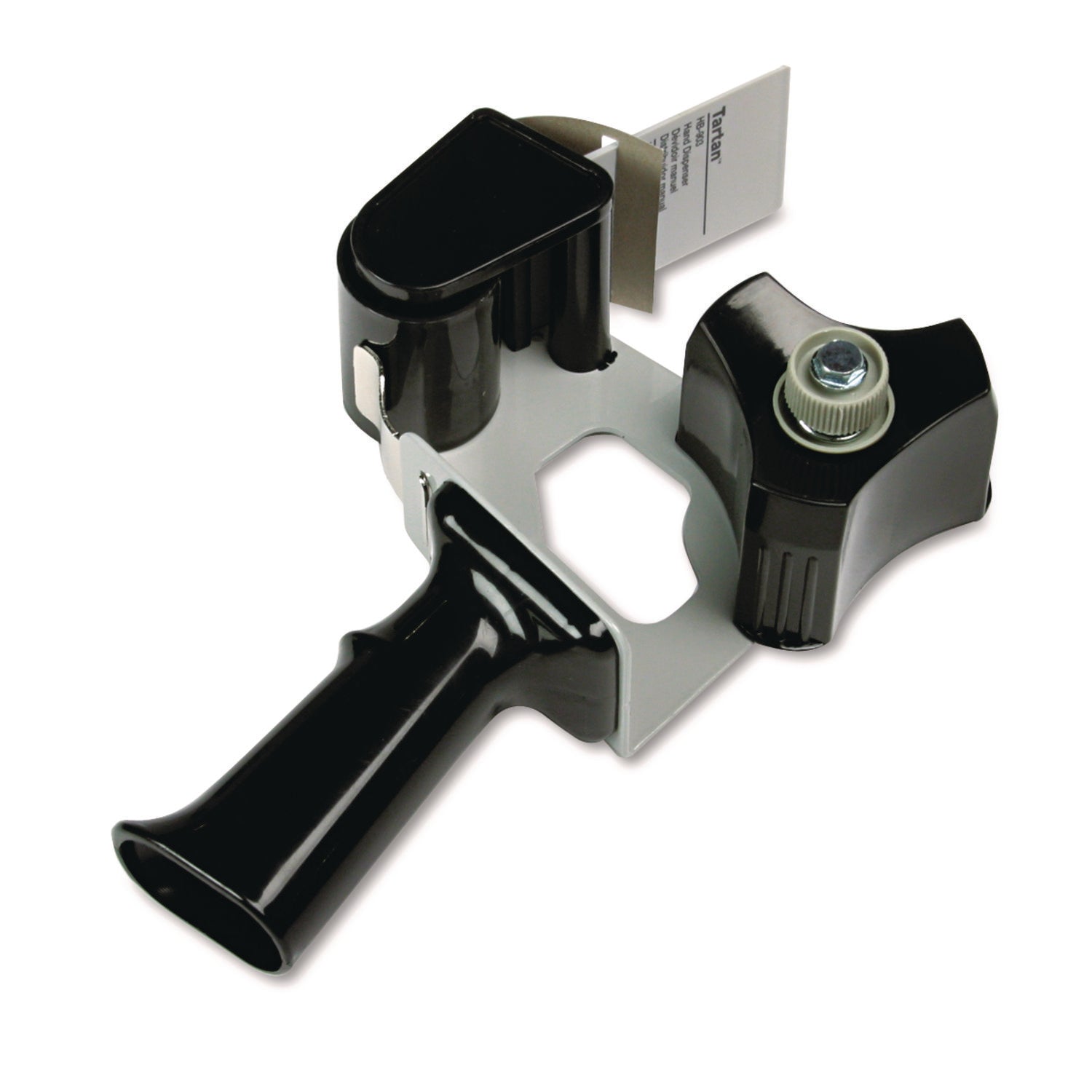 Tartan Pistol Grip Box Sealing Tape Dispenser - Holds Total 1 Tape(s) - 3" Core - Refillable - Adjustable Tension Mechanism, Adjustable Braking Mechanism - Gray - 1 Each