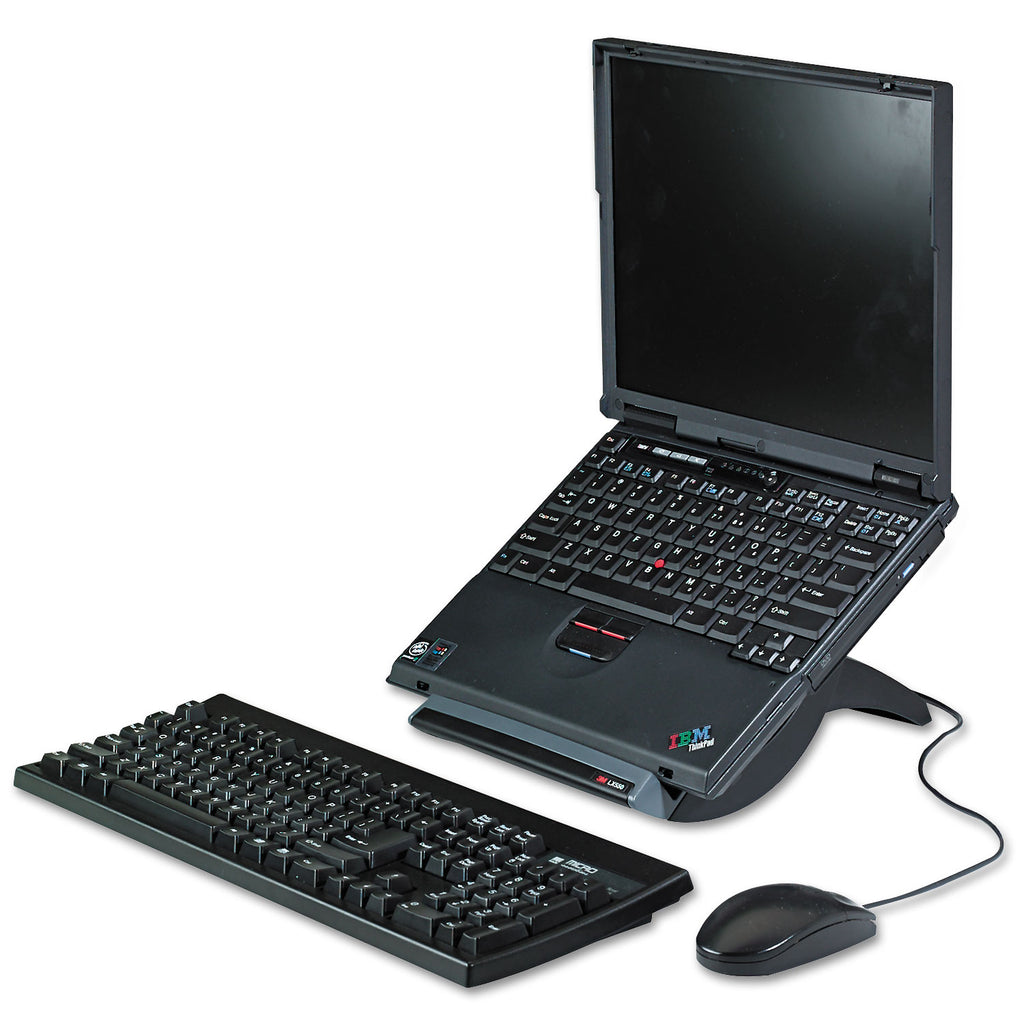 Vertical Notebook Computer Riser with Cable Management, 9" x 12" x 6.5" to 9.5", Black/Charcoal Gray, Supports 20 lbs - 