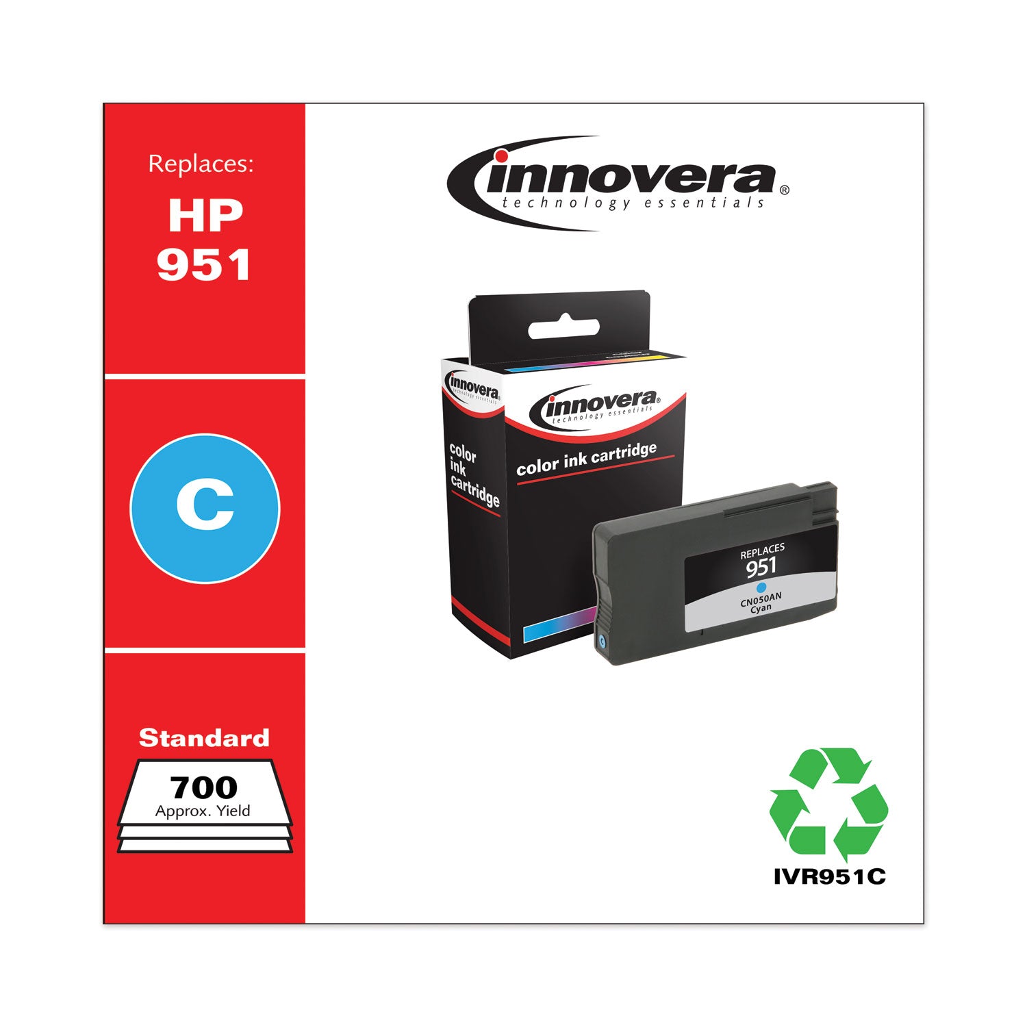 Remanufactured Cyan Ink, Replacement for 951 (CN050AN), 700 Page-Yield, Ships in 1-3 Business Days