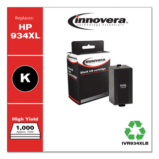 Remanufactured Black High-Yield Ink, Replacement for 934XL (C2P23AN), 1,000 Page-Yield