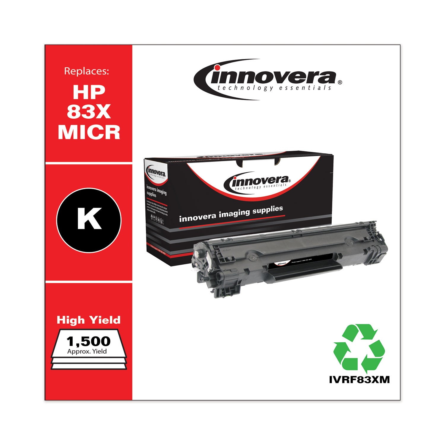 Remanufactured Black High-Yield MICR Toner, Replacement for 83XM (CF283XM), 2,200 Page-Yield, Ships in 1-3 Business Days