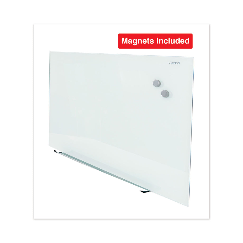 Frameless Magnetic Glass Marker Board, 48 x 36, White Surface