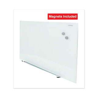 Frameless Magnetic Glass Marker Board, 48 x 36, White Surface