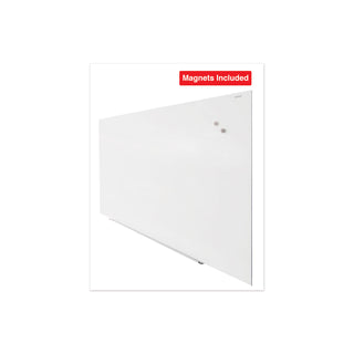 Frameless Magnetic Glass Marker Board, 72 x 48, White Surface
