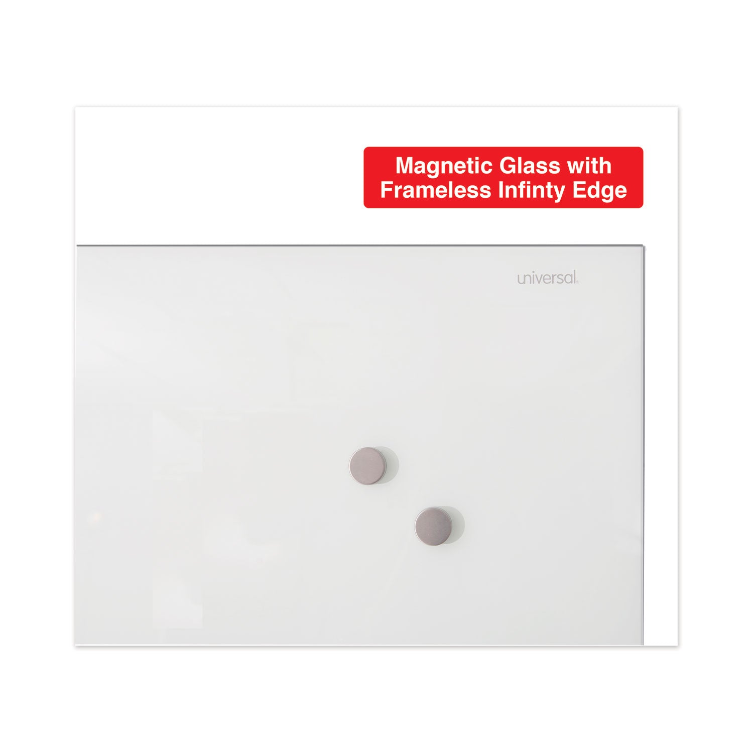 Frameless Magnetic Glass Marker Board, 72 x 48, White Surface