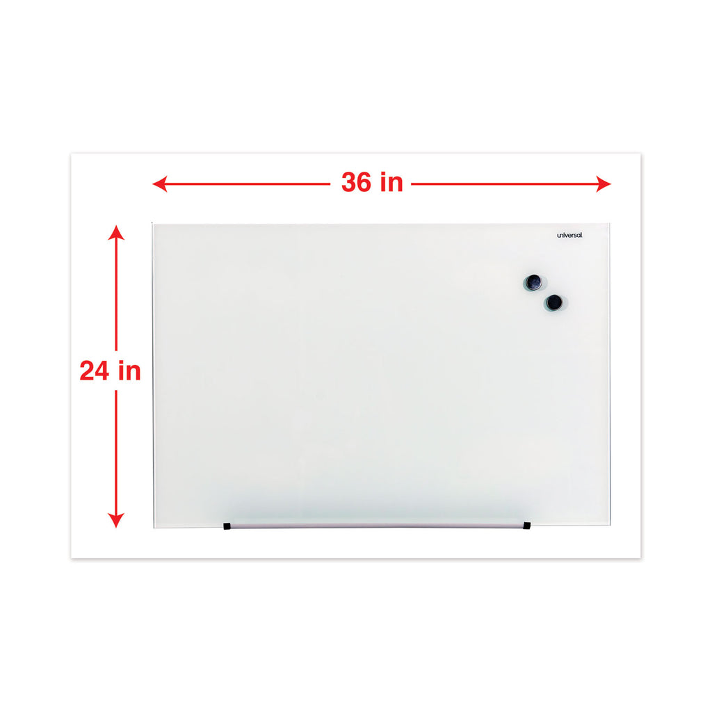 Frameless Magnetic Glass Marker Board, 36 x 24, Translucent Frost Surface