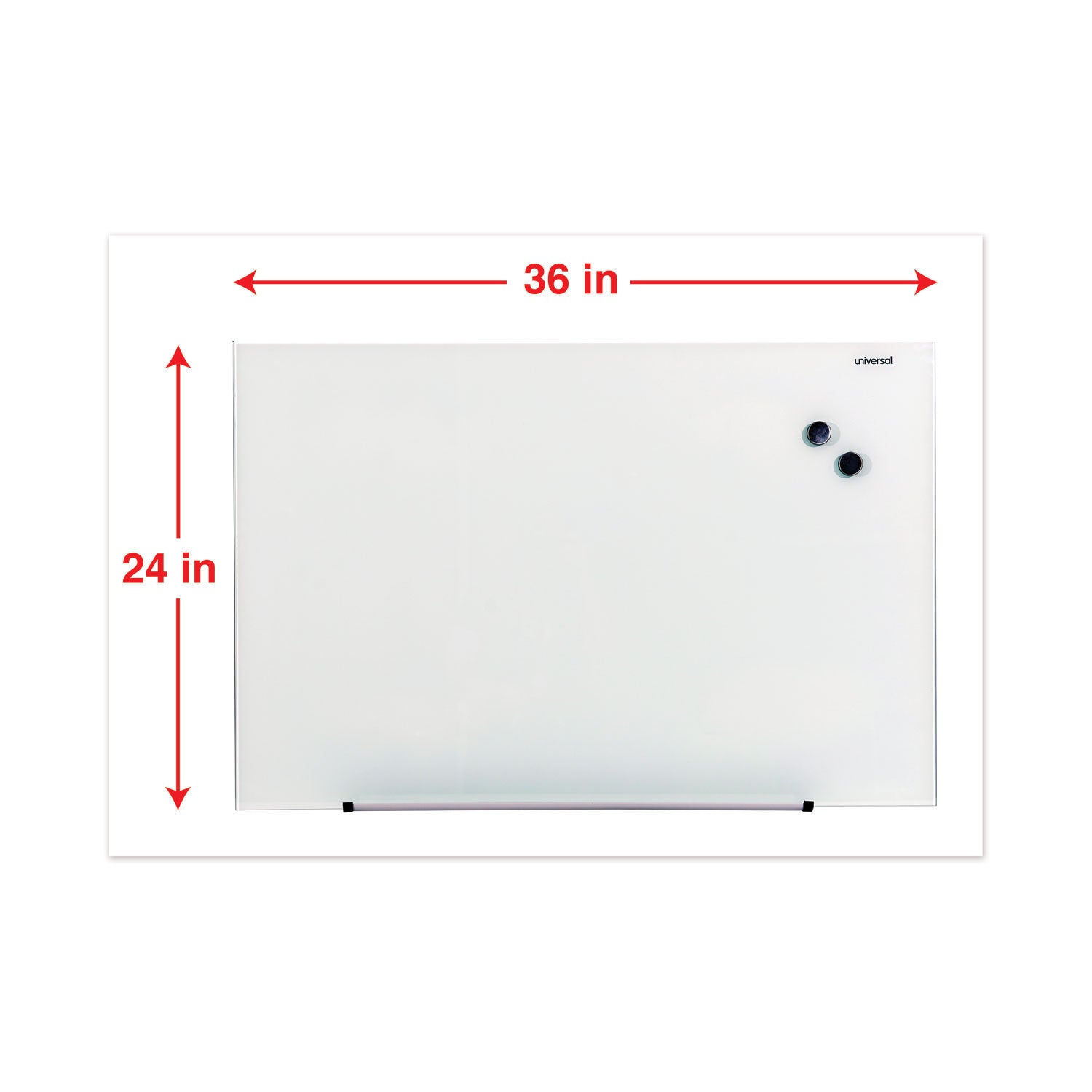 Frameless Magnetic Glass Marker Board, 36 x 24, Translucent Frost Surface