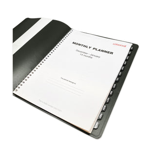 Monthly Planner, 11 x 8, Black Cover, 14-Month, Dec 2023 to Jan 2025