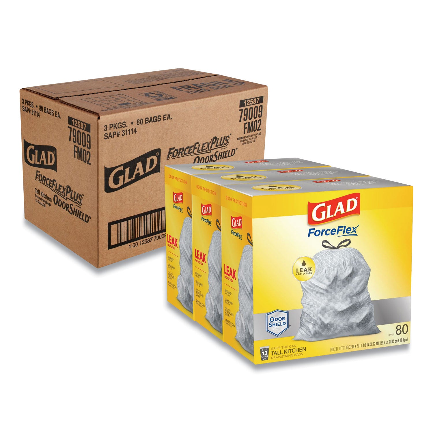 tall-kitchen-drawstring-trash-bags-13-gal-072-mil-2375-x-2488-white-240-carton_clo79009 - 1