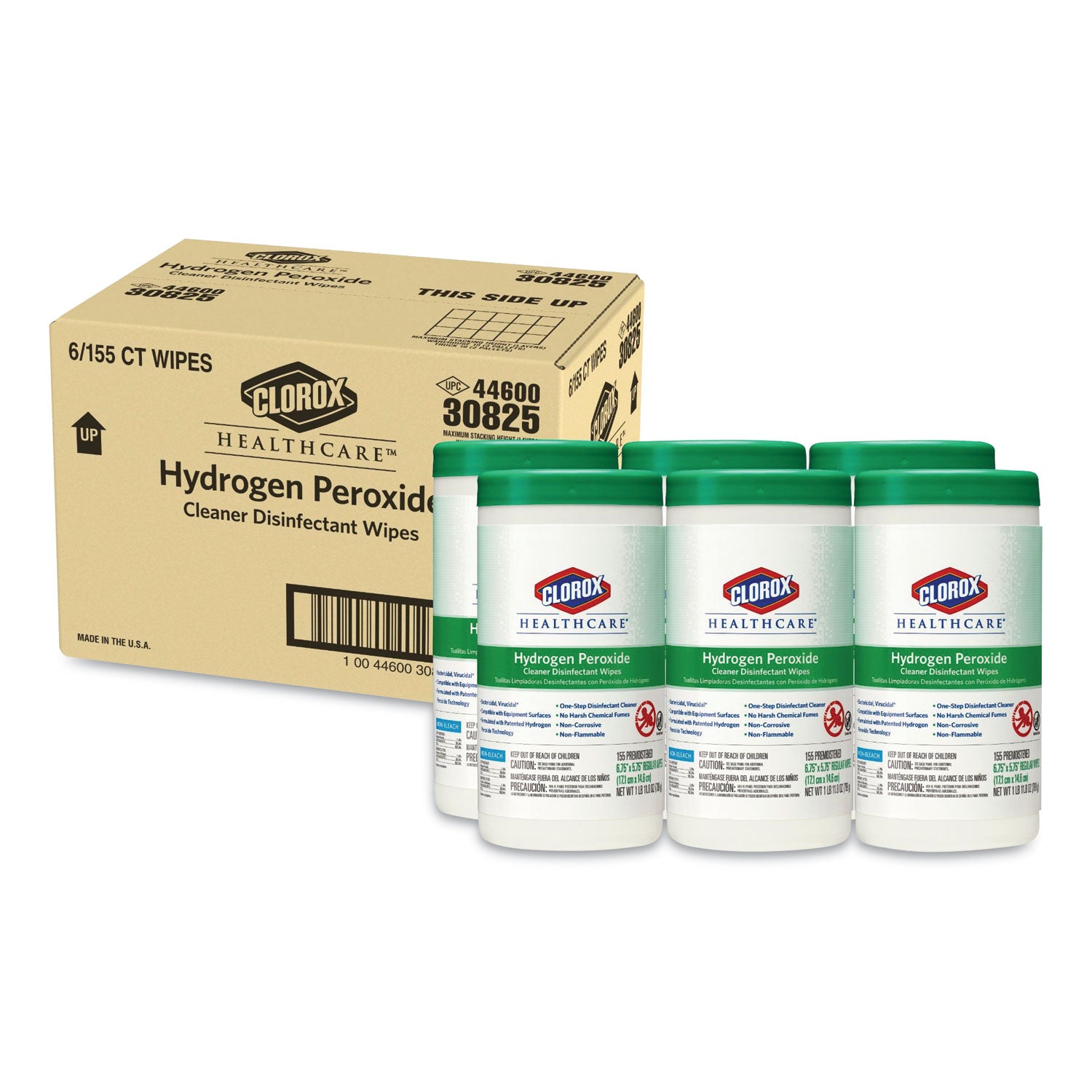 hydrogen-peroxide-cleaner-disinfectant-wipes-575-x-675-unscented-white-155-canister-6-canisters-carton_clo30825 - 1