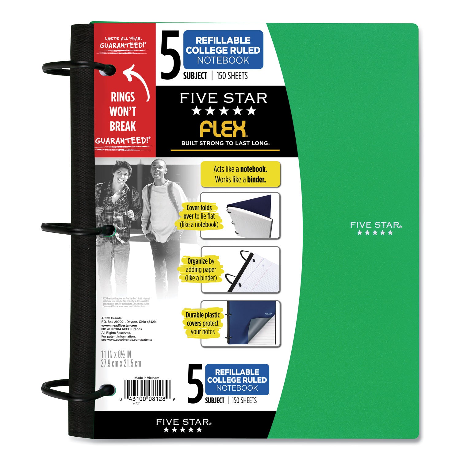 flex-notebook-5-subject-medium-college-rule-randomly-assorted-cover-color-150-11-x-85-sheets_fvs08128 - 3