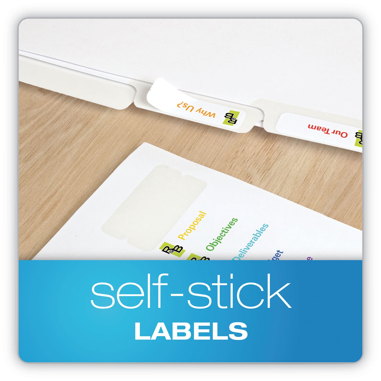 Custom Label Tab Dividers with Self-Adhesive Tab Labels, 5-Tab, 11 x 8.5, White, 5 Sets - 