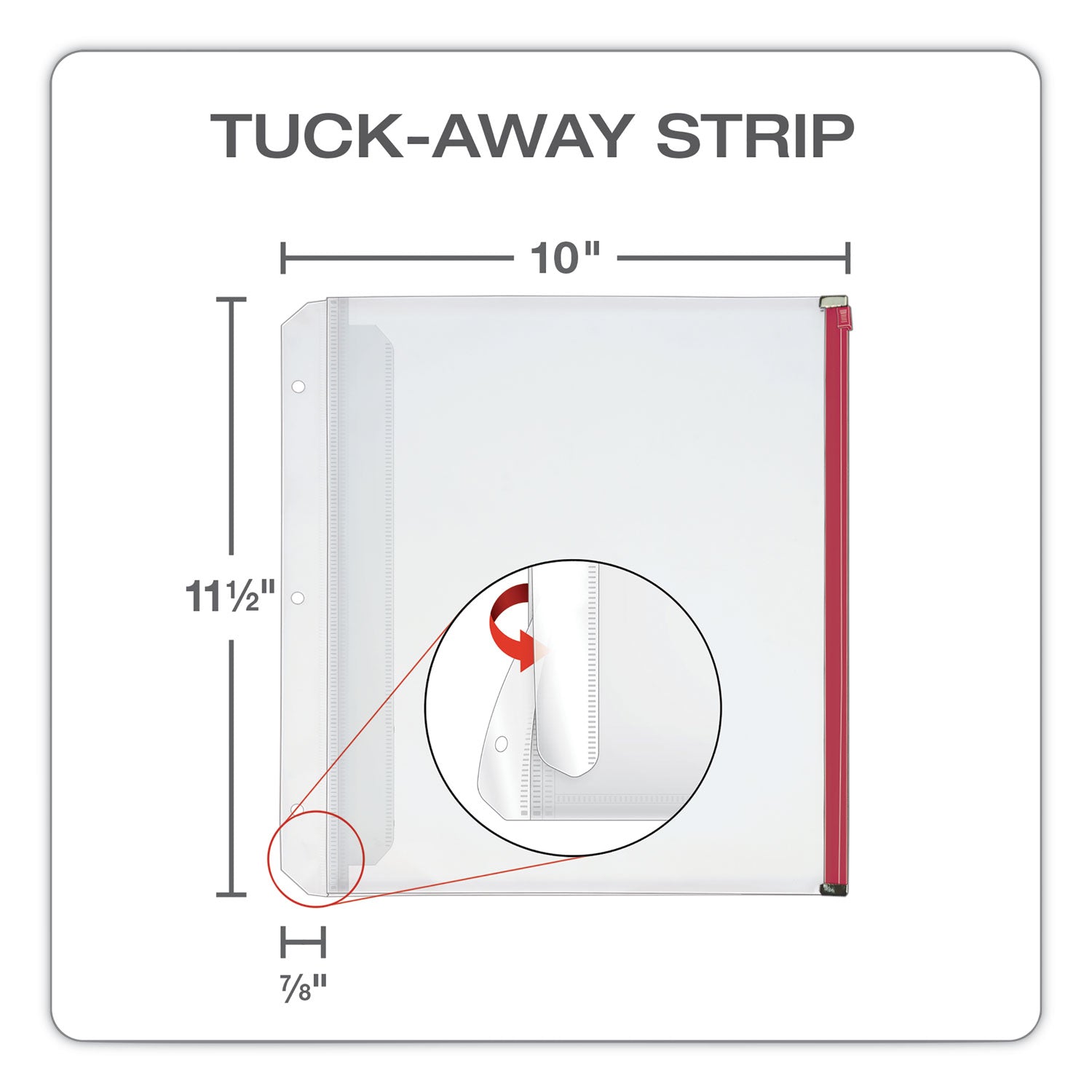 Expanding Zipper Binder Pocket, 8.5 x 11, Assorted Colors, 5/Pack