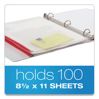 Expanding Zipper Binder Pocket, 8.5 x 11, Assorted Colors, 5/Pack