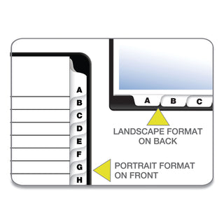 OneStep Printable Table of Contents and Dividers, 26-Tab, A to Z, 11 x 8.5, White, White Tabs, 1 Set - 