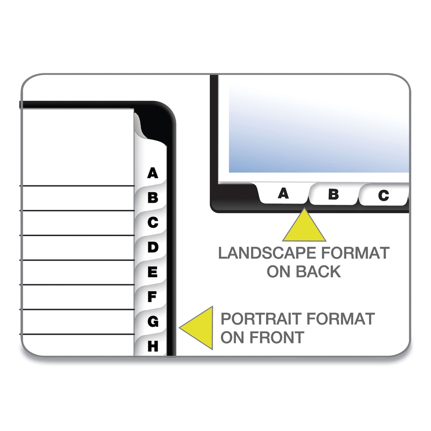 OneStep Printable Table of Contents and Dividers, 26-Tab, A to Z, 11 x 8.5, White, White Tabs, 1 Set - 