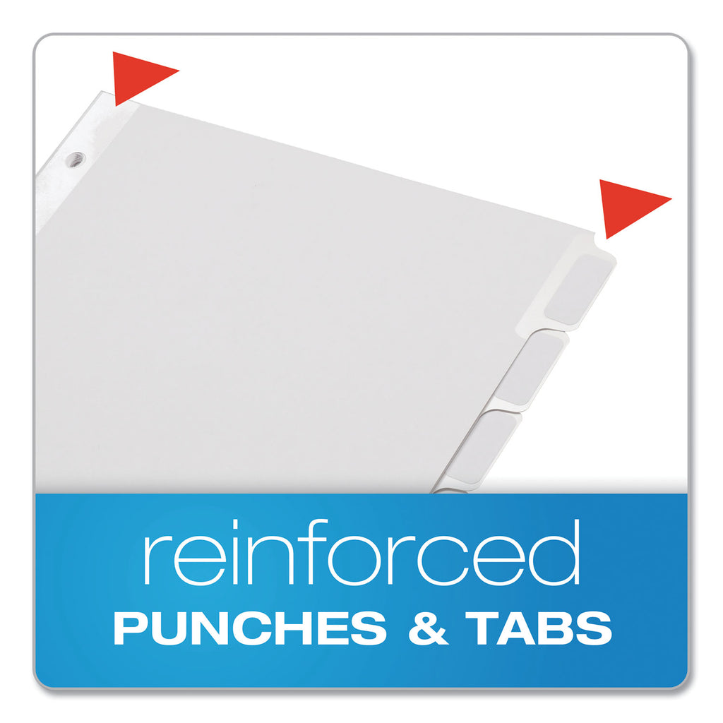 Custom Label Tab Dividers with Self-Adhesive Tab Labels, 8-Tab, 11 x 8.5, White, 5 Sets - 