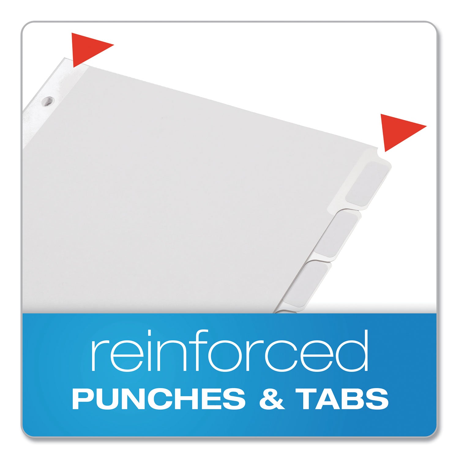 Custom Label Tab Dividers with Self-Adhesive Tab Labels, 8-Tab, 11 x 8.5, White, 5 Sets - 