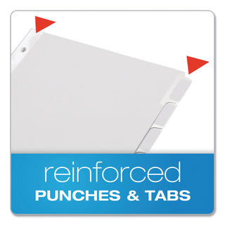 Custom Label Tab Dividers with Self-Adhesive Tab Labels, 8-Tab, 11 x 8.5, White, 5 Sets - 