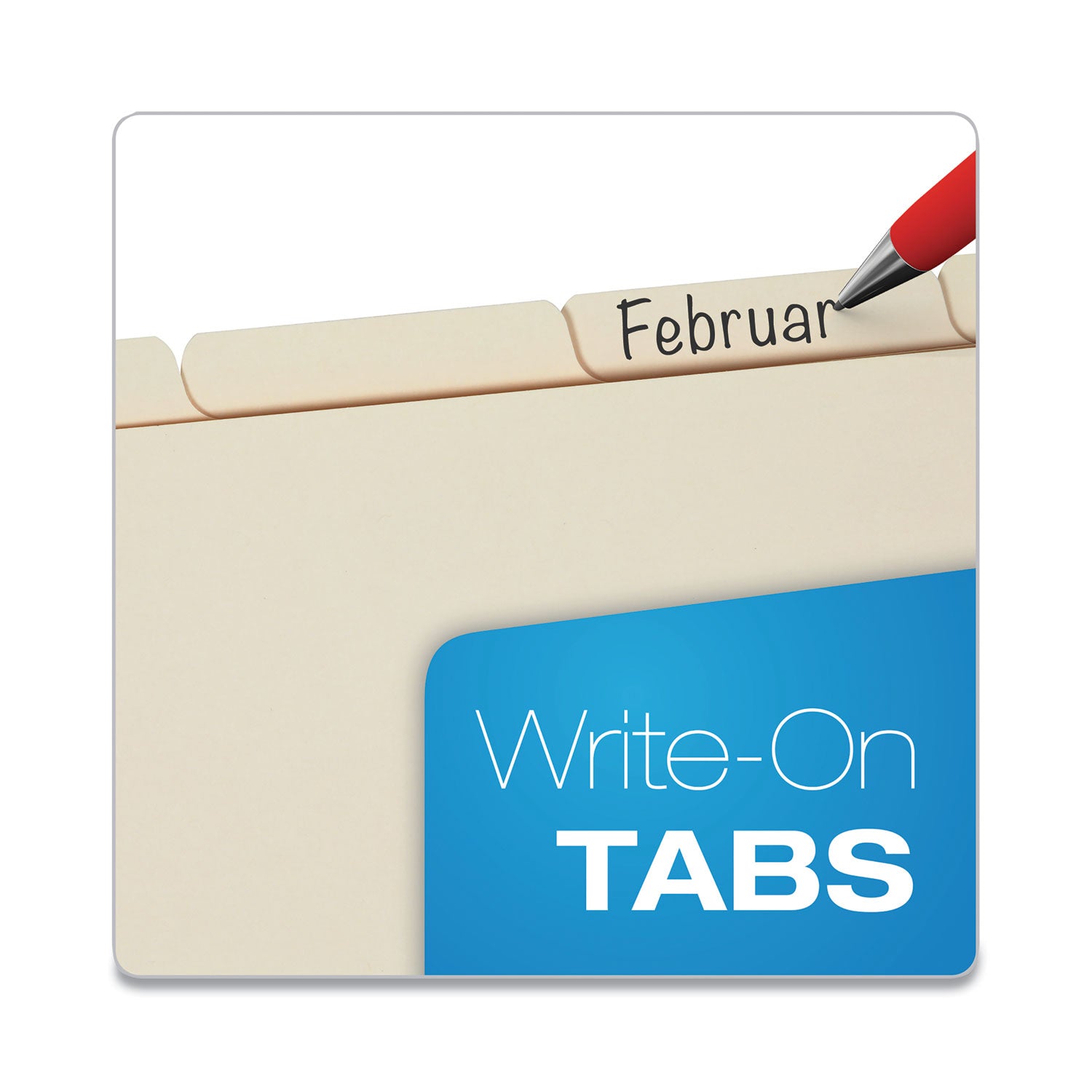 Write-On Tab Dividers, 5-Tab, 11 x 8.5, Manila, 20 Sets - 