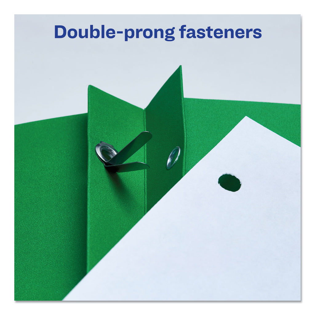 Two-Pocket Folder, Prong Fastener, 0.5" Capacity, 11 x 8.5, Green, 25/Box
