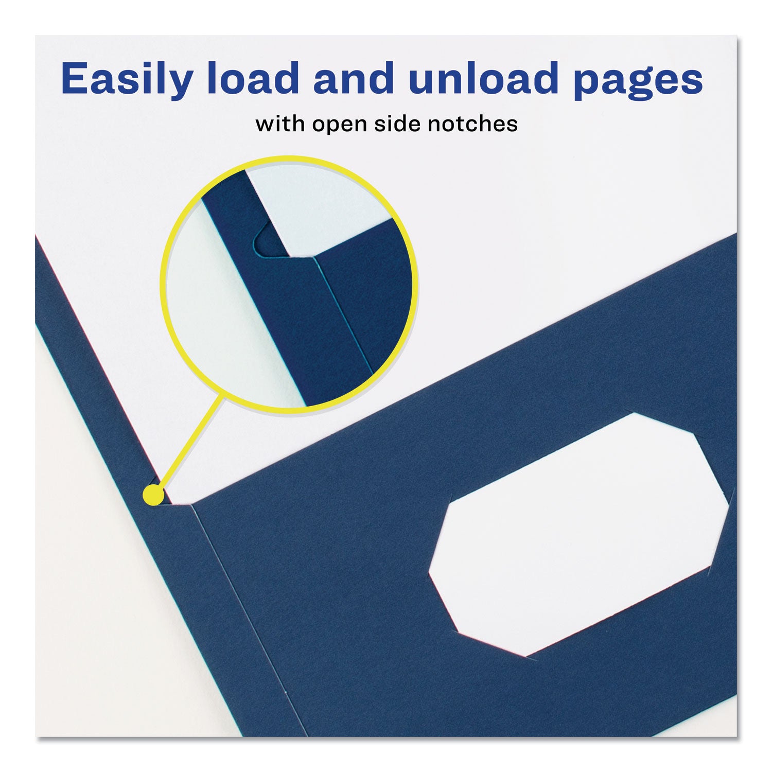 Two-Pocket Folder, 40-Sheet Capacity, 11 x 8.5, Dark Blue, 25/Box - 