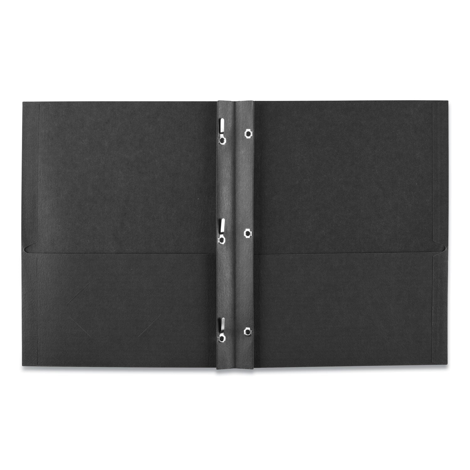 Two-Pocket Folder, Prong Fastener, 0.5" Capacity, 11 x 8.5, Black, 25/Box - 