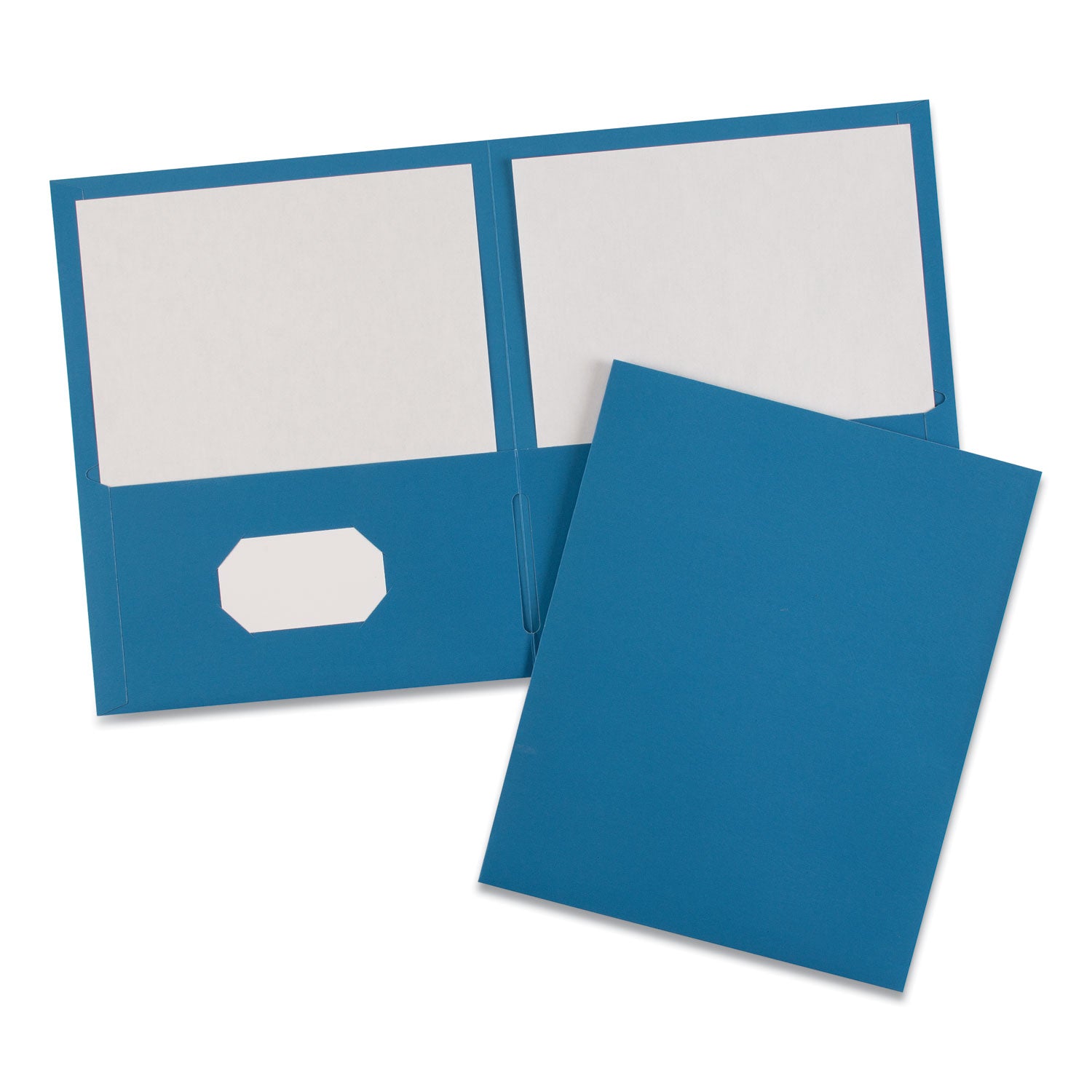 Two-Pocket Folder, 40-Sheet Capacity, 11 x 8.5, Light Blue, 25/Box - 