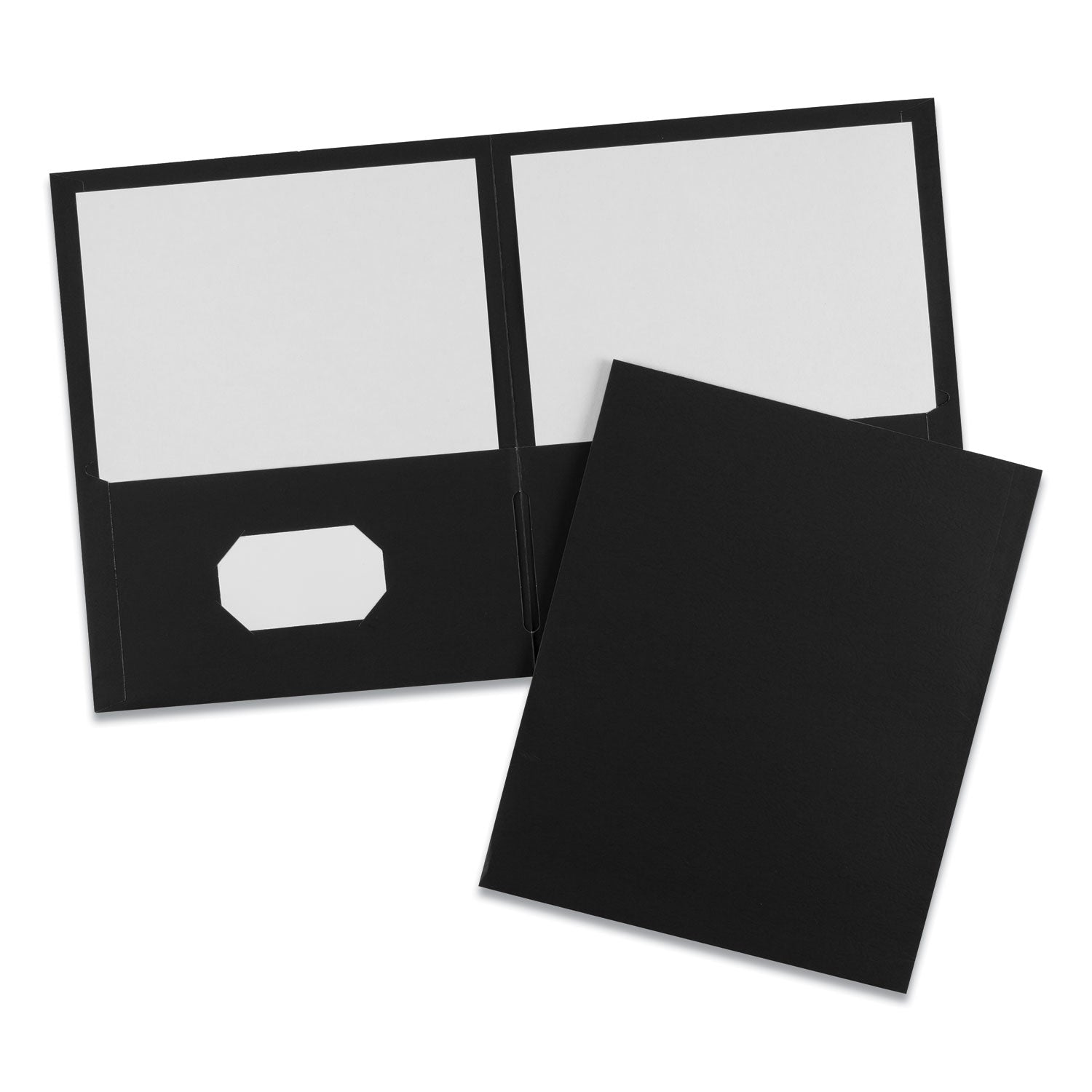 Two-Pocket Folder, 40-Sheet Capacity, 11 x 8.5, Black, 25/Box - 