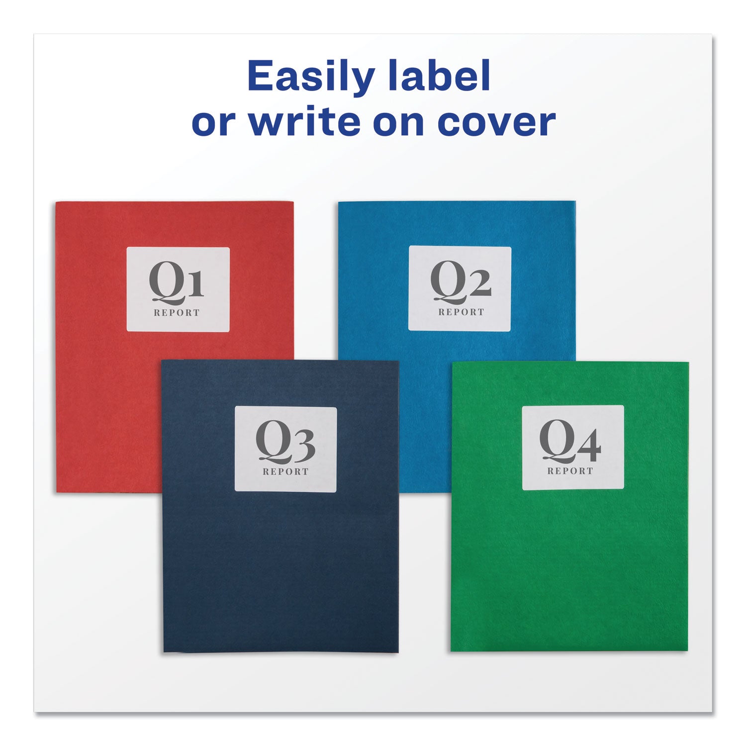 Two-Pocket Folder, 40-Sheet Capacity, 11 x 8.5, Dark Blue, 25/Box - 
