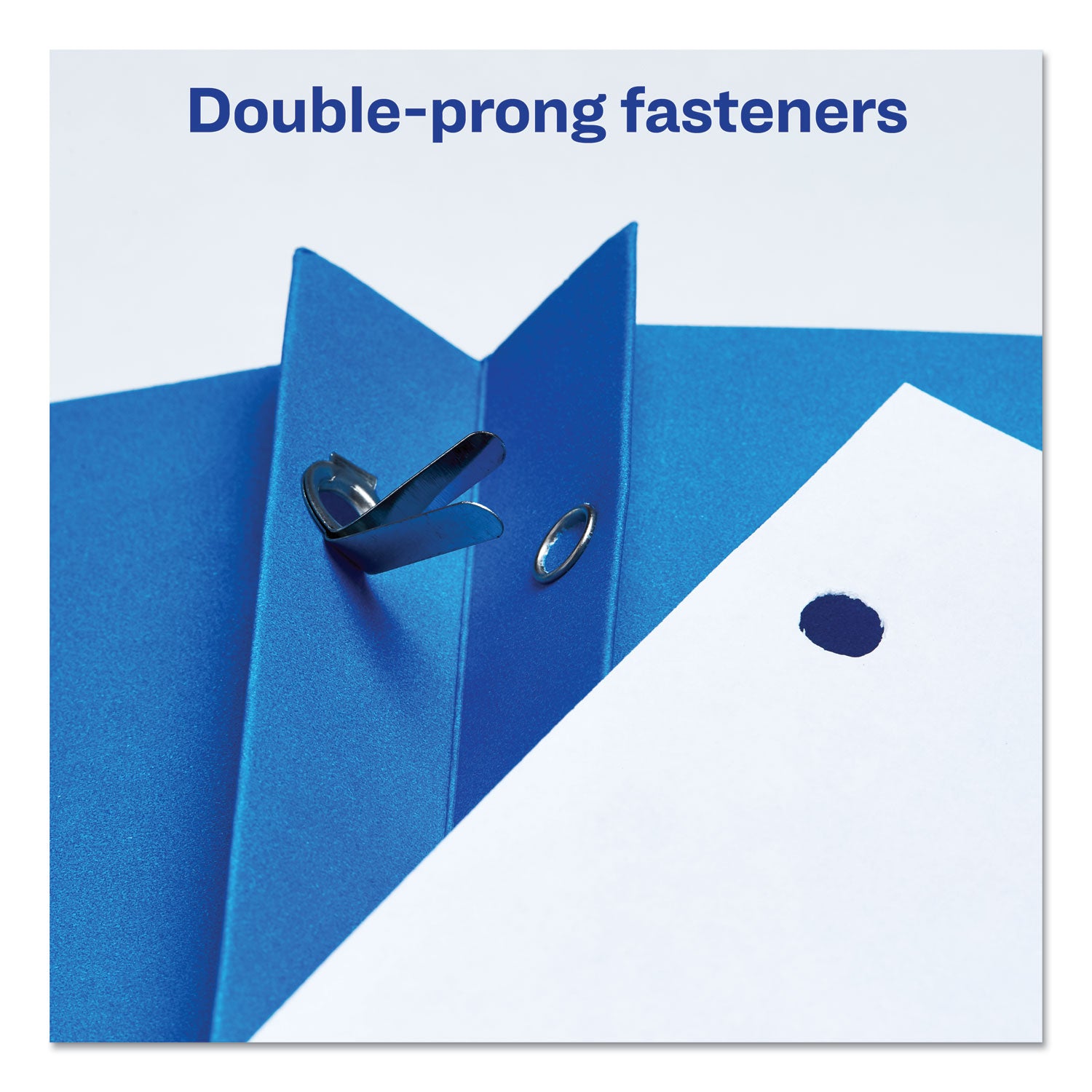 Two-Pocket Folder, Prong Fastener, 0.5" Capacity, 11 x 8.5, Light Blue, 25/Box - 