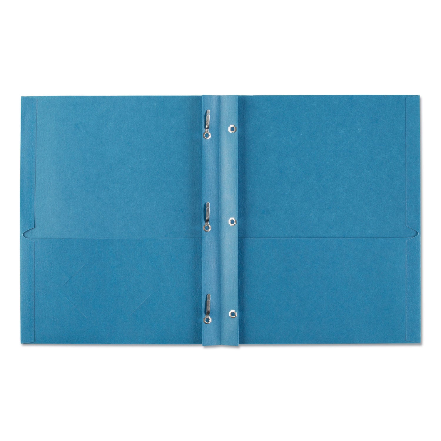 Two-Pocket Folder, Prong Fastener, 0.5" Capacity, 11 x 8.5, Light Blue, 25/Box - 