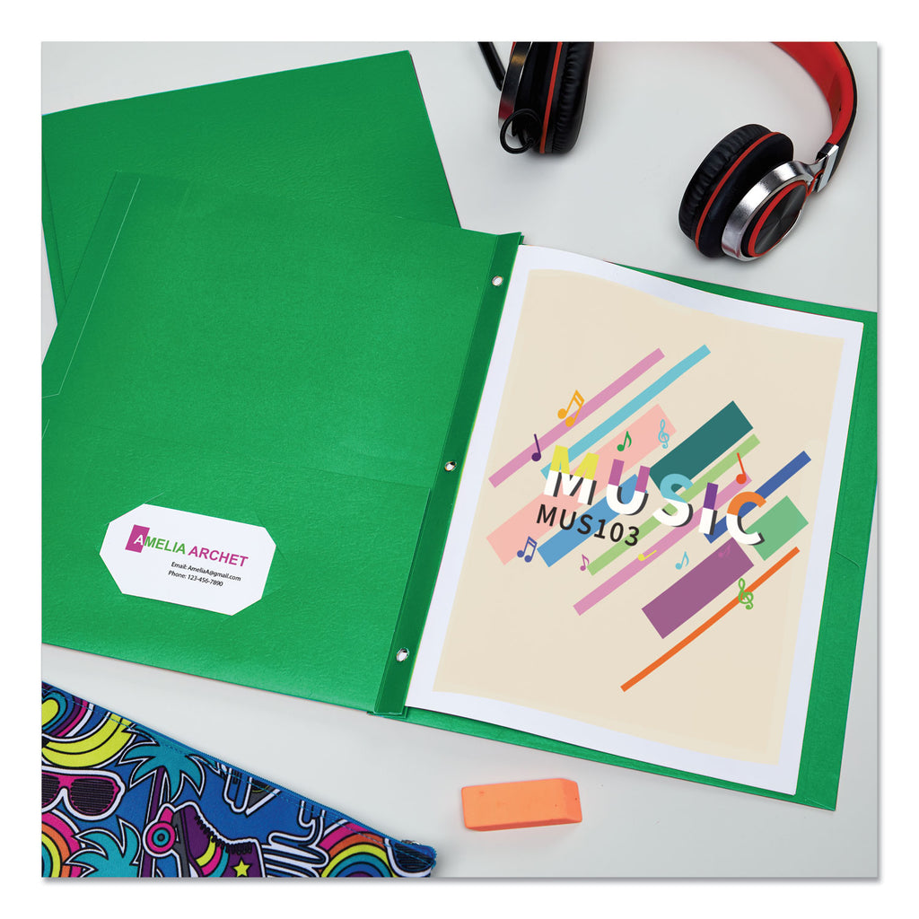 Two-Pocket Folder, Prong Fastener, 0.5" Capacity, 11 x 8.5, Green, 25/Box