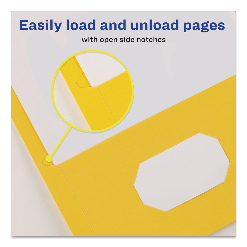 Two-Pocket Folder, 40-Sheet Capacity, 11 x 8.5, Yellow, 25/Box